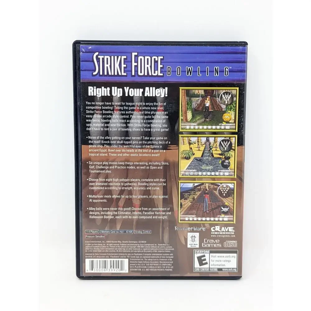 Strike Force Bowling (Sony PlayStation 2, 2004) Original PS2 Complete Tested